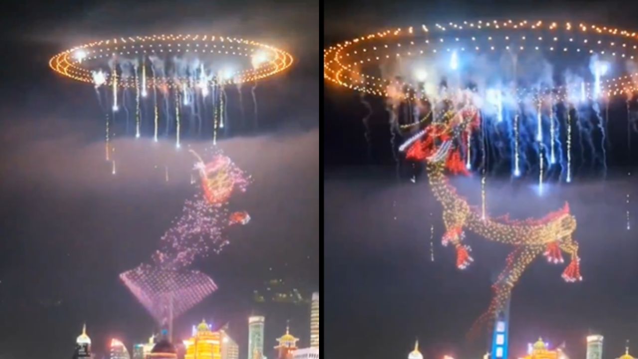 China new year's drone show